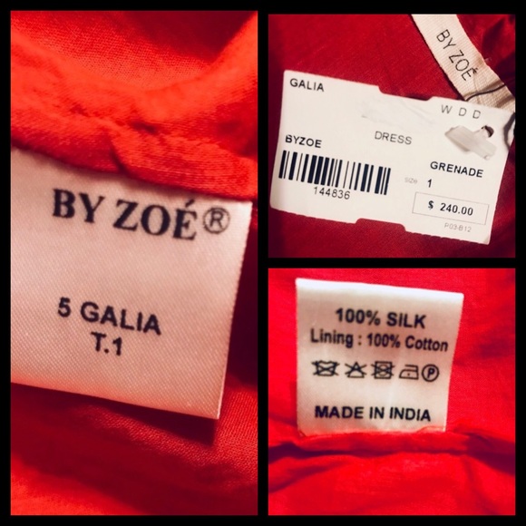 ❤️NWT Rachel Zoe BY ZOE Unique Red Silk Dress - Picture 3 of 7